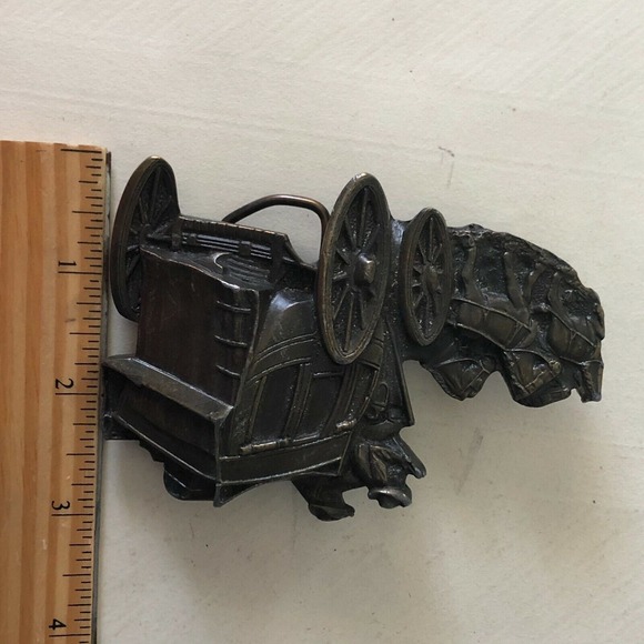 1979 BERGAMOT Brass Works Horse Drawn Carriage Belt Buckle M-145 - Picture 9 of 9